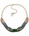 lonna & lilly Gold-Tone Link & Tassel Multi-Row Beaded Statement Necklace, 16" + 3" extender