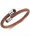 Charriol Tiger's Eye (1mm) Cable Bypass Bangle Bracelet in Stainless Steel Pvd Bronze