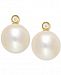 Cultured Freshwater Pearl (10mm) and Diamond Accent Stud Earrings in 14k Gold