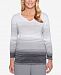 Alfred Dunner Petite Smart Investments Ombre Striped Sweater