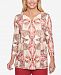 Alfred Dunner Petite Sunset Canyon Printed Studded Top