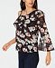 I. n. c. Petite Printed One-Shoulder Top, Created for Macy's