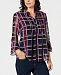 Charter Club Petite Plaid Blouse, Created for Macy's