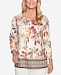 Alfred Dunner Petite Sunset Canyon Mixed-Print Embellished Top