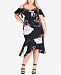 City Chic Trendy Plus Size Printed Off-The-Shoulder Dress