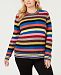 I. n. c. Plus Size Striped Sweater, Created for Macy's