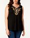 Style & Co Plus Size Embroidered Sleeveless Peasant Top, Created for Macy's