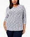 Karen Scott Plus Size Textured Sweatshirt Top, Created for Macy's