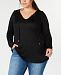 Seven7 Trendy Plus Size Embellished-Neck Knotted Tunic