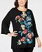 Jm Collection Plus Size Printed Embellished Top, Created for Macy's
