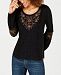 Style & Co Plus Size Embroidered Crochet-Trim Top, Created for Macy's