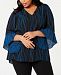 Alfani Plus Size Printed Flutter-Sleeve Top, Created for Macy's