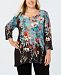Jm Collection Plus Size Embroidered Keyhole Tunic, Created for Macy's