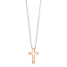 Unwritten Cross Pendant Necklace in Sterling Silver and Rose Gold Plate