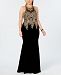 Xscape Plus Size Velvet Embroidered Gown