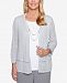 Alfred Dunner Smart Investments Pointelle Layered-Look Necklace Top