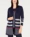 Charter Club Striped Open-Front Cardigan, Created for Macy's