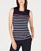 Charter Club Striped Sleeveless Top, Created for Macy's