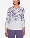 Alfred Dunner Smart Investments Printed Metallic Top