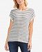 Vince Camuto Striped Cuffed-Sleeve Top