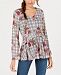 Style & Co Printed Flounced Top, Created for Macy's
