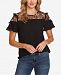 CeCe Embroidered Mesh Top