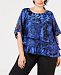 Alex Evenings Plus Size Printed Tiered Top