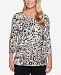 Alfred Dunner Travel Light Printed 3/4-Sleeve Top
