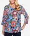 Alfred Dunner Classics Printed 3/4-Sleeve Top
