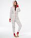 Matching Family Pajamas Women's Winter Fairisle Hooded One-Piece, Created For Macy's