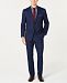 Perry Ellis Men's Slim-Fit Comfort Stretch Blue Windowpane Suit
