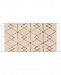 Nourison Geometric Zig Zag Art Ivory/Charcoal 27" x 45" Moroccan Shag Accent Rug Bedding