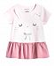First Impressions Toddler Girls Bunny-Print Peplum Cotton Top, Created for Macy's
