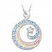 Rainbows And Stars Women's Sterling Silver Pendant Necklace With Swarovski Crystals