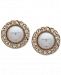 Ivanka Trump Gold-Tone Imitation Pearl & Crystal Halo Stud Earrings