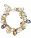 Charter Club Gold-Tone Coin, Bead & Imitation Pearl Link Bracelet, Created for Macy's