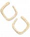 I. n. c. Medium Gold-Tone Hammered Half-Pipe Hoop Earrings, Created for Macy's