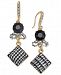 I. n. c. Gold-Tone Stone & Tweed Drop Earrings, Created for Macy's