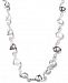 Carolee Silver-Tone Twisted Ribbon, Crystal & Freshwater Pearl (9-11mm) 16" Collar Necklace