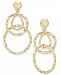 I. n. c. Gold-Tone Hammered Circles Drop Earrings, Created for Macy's