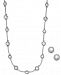 Charter Club Silver-Tone Ball Station Necklace & Stud Earrings Set, 17" + 2" extender, Created for Macy's