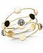 I. n. c. Gold-Tone 3-Pc. Set Imitation Pearl & Fabric Bangle Bracelets, Created for Macy's