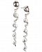 Carolee Silver-Tone Crystal & Freshwater Pearl (5-10mm) Linear Drop Earrings