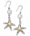 Charter Club Two-Tone Imitation Pearl Starfish Drop Earrings, Created for Macy's