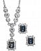 Charter Club Silver-Tone Crystal and Stone Lariat Necklace & Stud Earrings Set, 17" + 2" extender, Created for Macy's