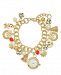 Charter Club Gold-Tone Crystal, Stone & Imitation Pearl Watch Charm Bracelet, Created for Macy's