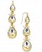 I. n. c. Gold-Tone Crystal & Imitation Pearl Triple Drop Earrings, Created for Macy's