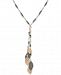 lonna & lilly Two-Tone Crystal & Bead Leaf 28" Lariat Necklace