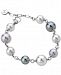 Majorica Sterling Silver Imitation Pearl Link Bracelet