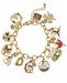 Holiday Lane Gold-Tone Crystal, Stone & Epoxy Twelve Days of Christmas Charm Bracelet, Created for Macy's
